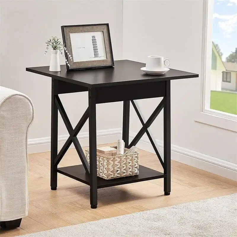 End Table 24 inch Industrial Design Large Side Table - 23.62D x 23.62W x 23.43H