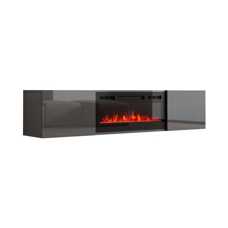 Wall Mounted Electric Fireplace Modern 72 TV Stand