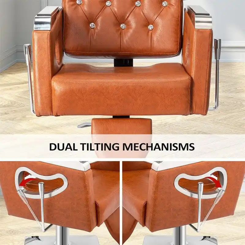 PVC Leather Reclining Salon Chair with Adjustable Headrest