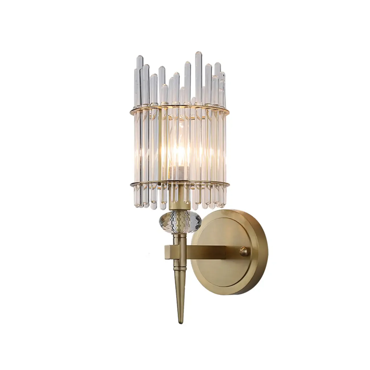 Elegant Gold Glass Wall Sconce with Rotary Switch