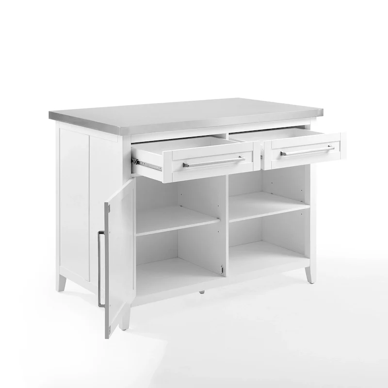 Crosley Silvia Stainless Steel Top Kitchen Island - 28d x 46w x 36.5h
