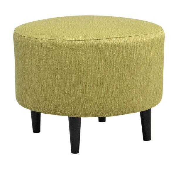 Round Ottoman - Mid-Century Style - Wooden Legs