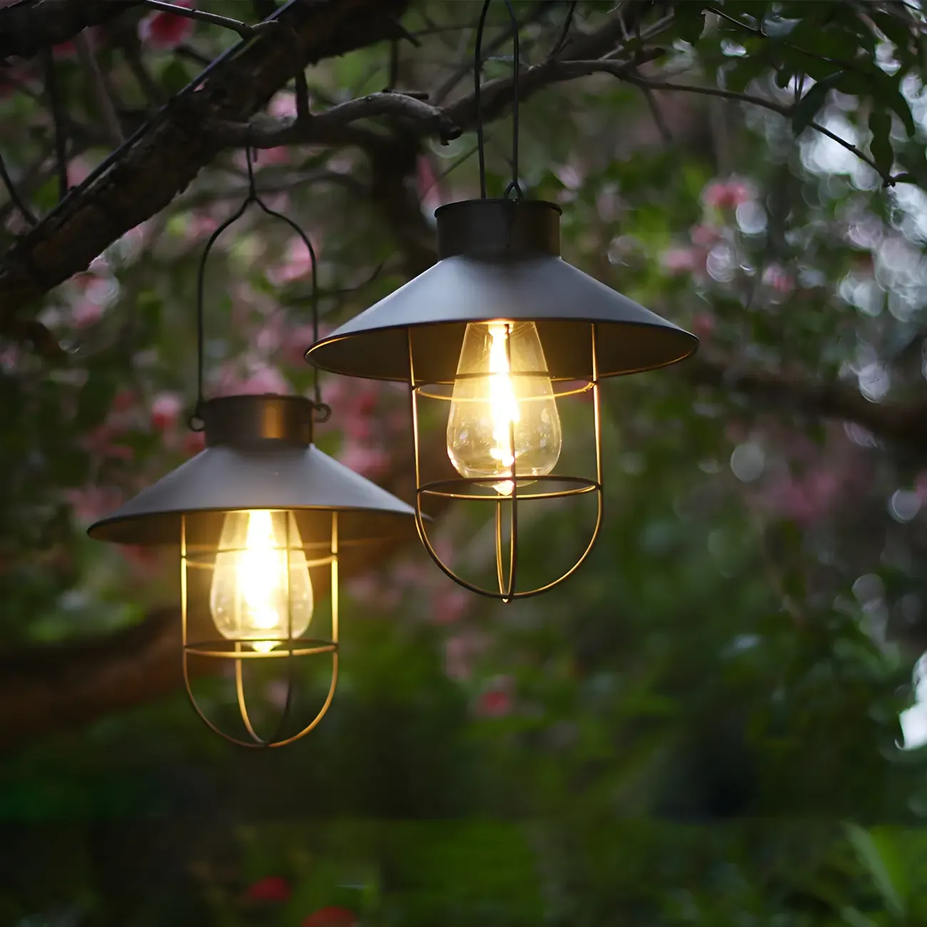 Black Metal Retro Cage Design Outdoor Pendant Light