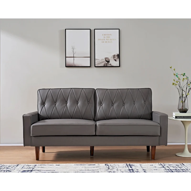 Acire 69.3 Faux Leather Cushion Back Sofa