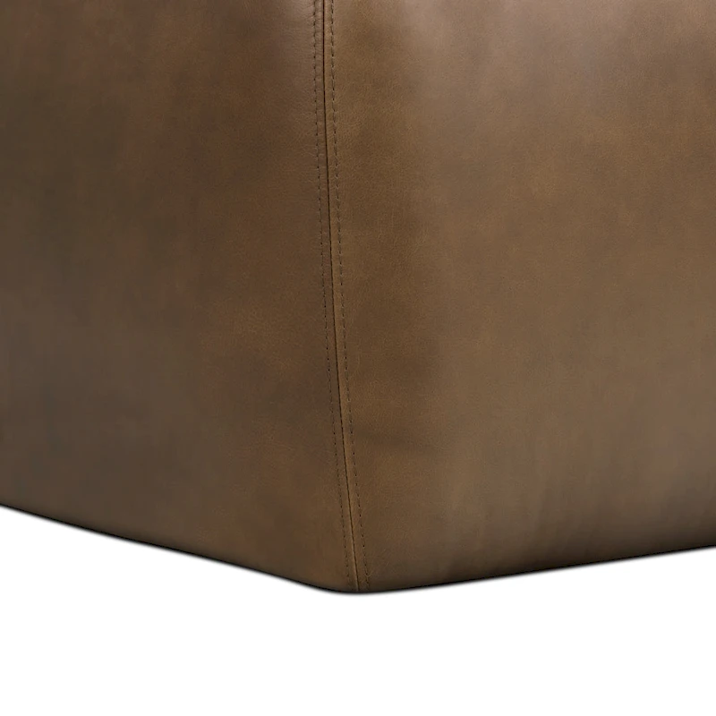 Poly & Bark Denver Leather Ottoman - Full Grain Genuine Italian Leather