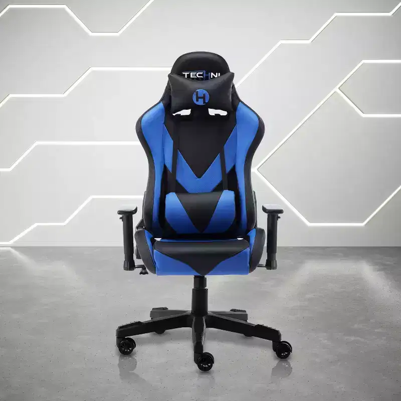 TUYOHW Adjustable Ergonomics Gaming Chair,360 Swivel Office Chairs with Head&Lumbar Pillow,90-150 Reclining Chair for Office&Home,250lbs Max,Blue