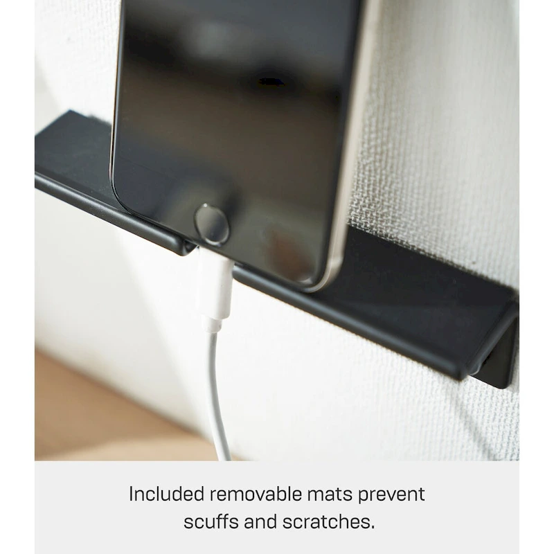 Yamazaki Home Wall-Mounted Phone Holder, Steel, Holds 2.2 lbs - L 1.26 x W 5.51 x H 1.3 inches