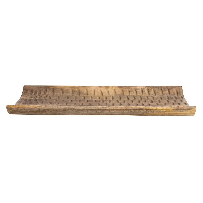 Hand Carved Wood Tray - 15.8 L x 8.0 W x 1.5 H - 15.8 L x 8.0 W x 1.5 H