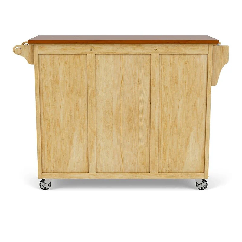 Copper Grove Puff Island Natural Finish 4-drawer Kitchen Cart