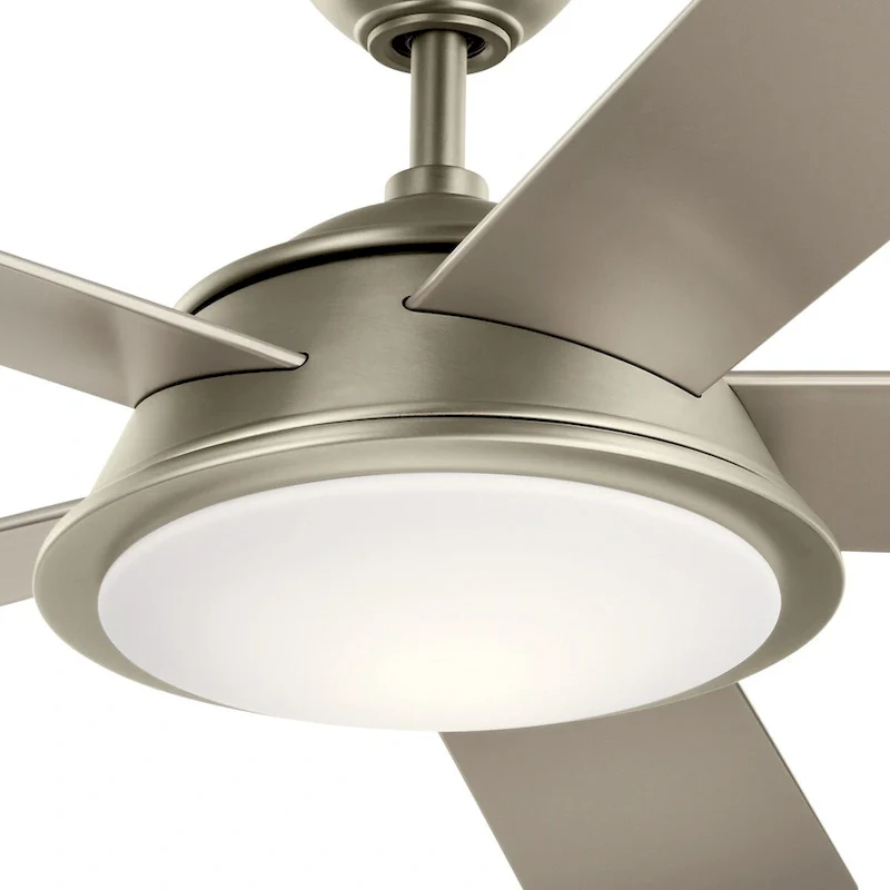 Kichler Verdi 56 Inch LED Ceiling Fan Brushed Nickel with Silver and Driftwood Blades