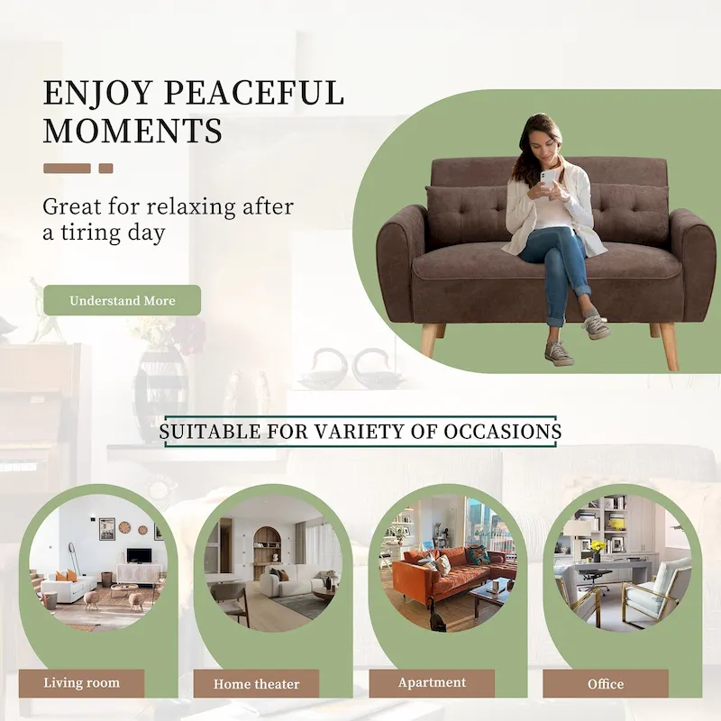 Futzca 47 Modern Loveseat Sofa