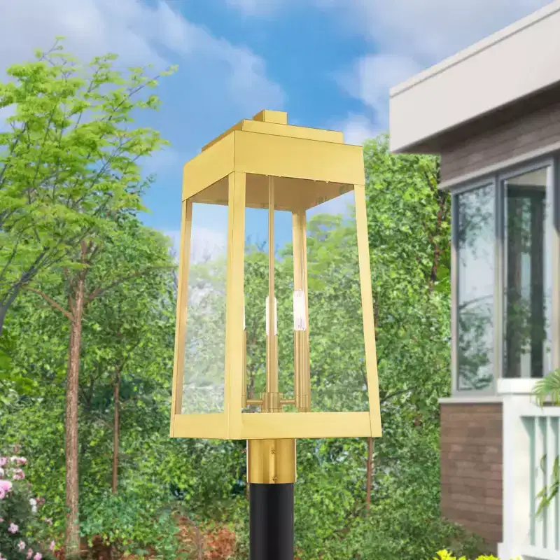 Livex Lighting Oslo 3 - Light Post Light in Satin Brass