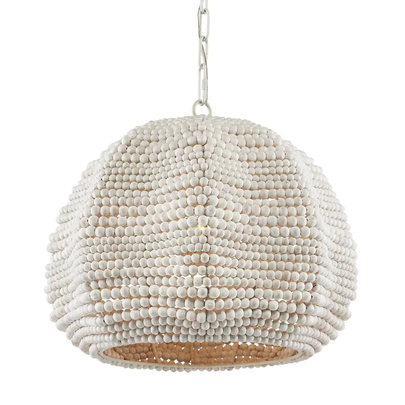 Currey & Company Octavia White Pendant - 16 h x 19 dia
