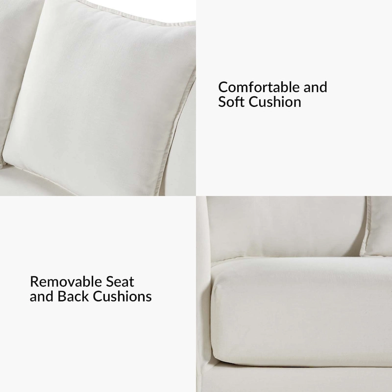 Gottfried 80  Slipcovered Sofa with Removable Cushions by HULALA HOME