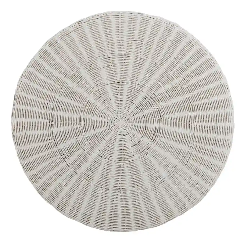 Dark Brown Wicker Ottoman