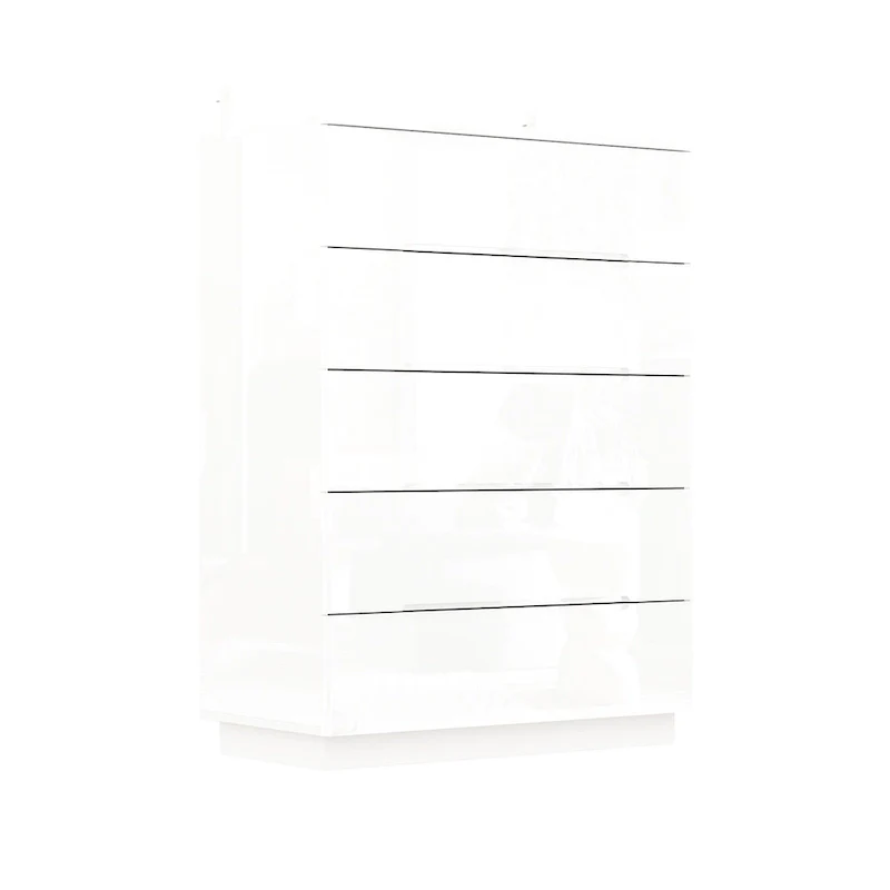 5-Drawer High Gloss Chest Dresser with LED Lighting