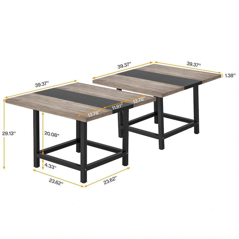 6.5 Ft Conference Room Table, Rectangle 78.74L X 39.2W X 29.52H Inches,2 Separate Piece - 78.74L X 39.2W X 29.52H