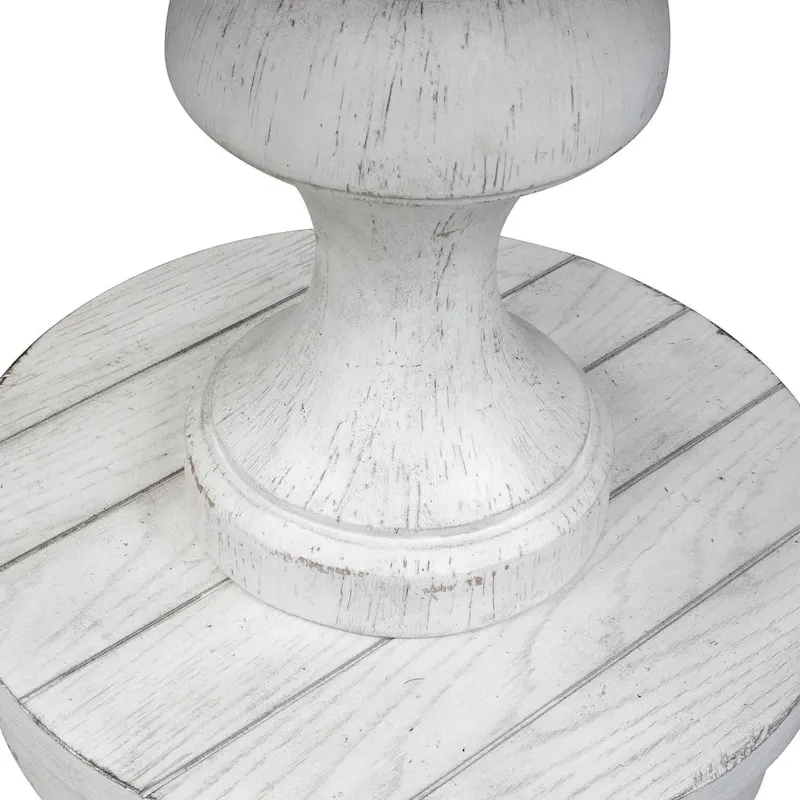 Sedona Heavy Distressed White with Gravel Round End Table
