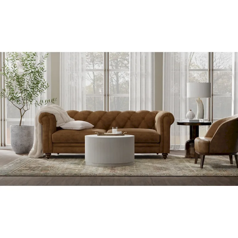 Krissa 30  Round Mango Wood Coffee Table