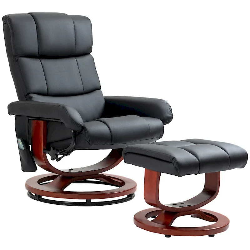 High Back Swivel Massage Recliner Chair with Ottoman