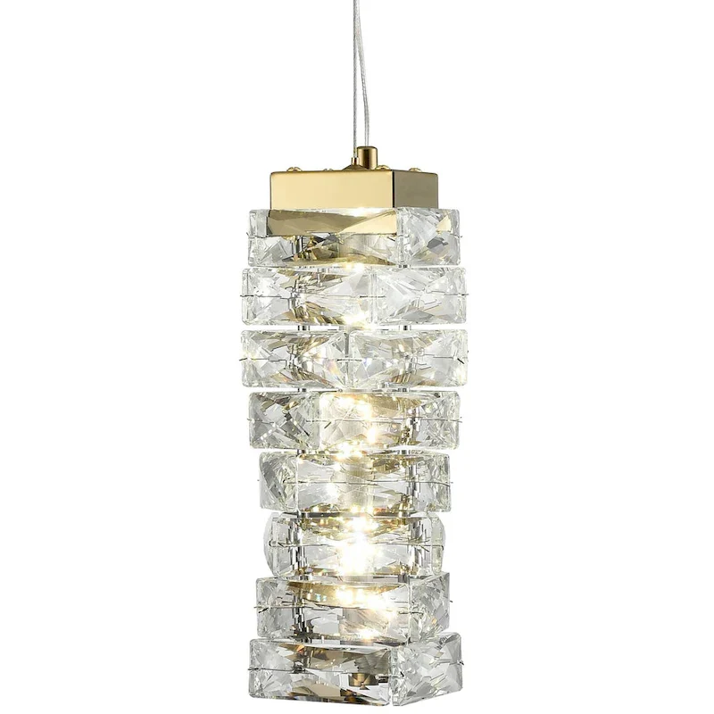 Burano Modern Mini Crystal Pendant Light Gold LED 8-Watt, 4000K - Brass