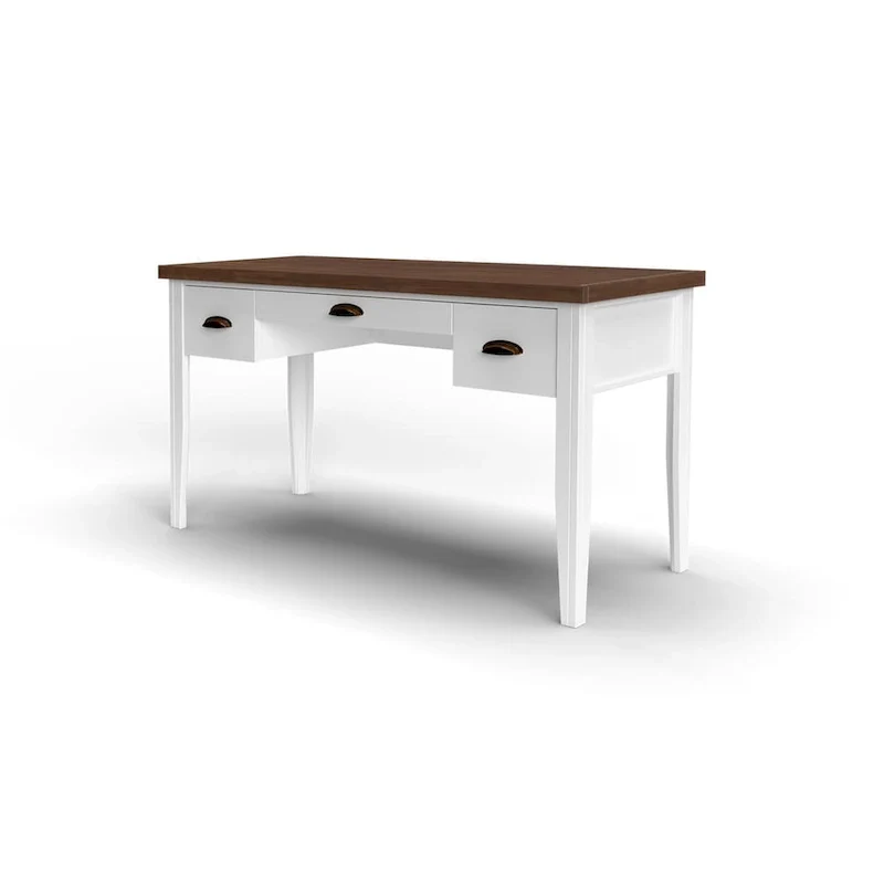Two-Tone Writing Desk with Bronze Hardware - 53 Inch