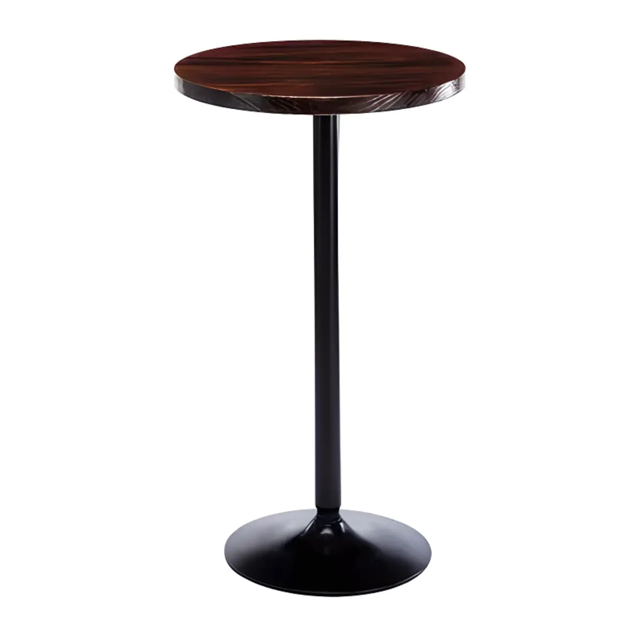 Scandinavian 36 Wooden Round Bistro Table with Metal Pedestal