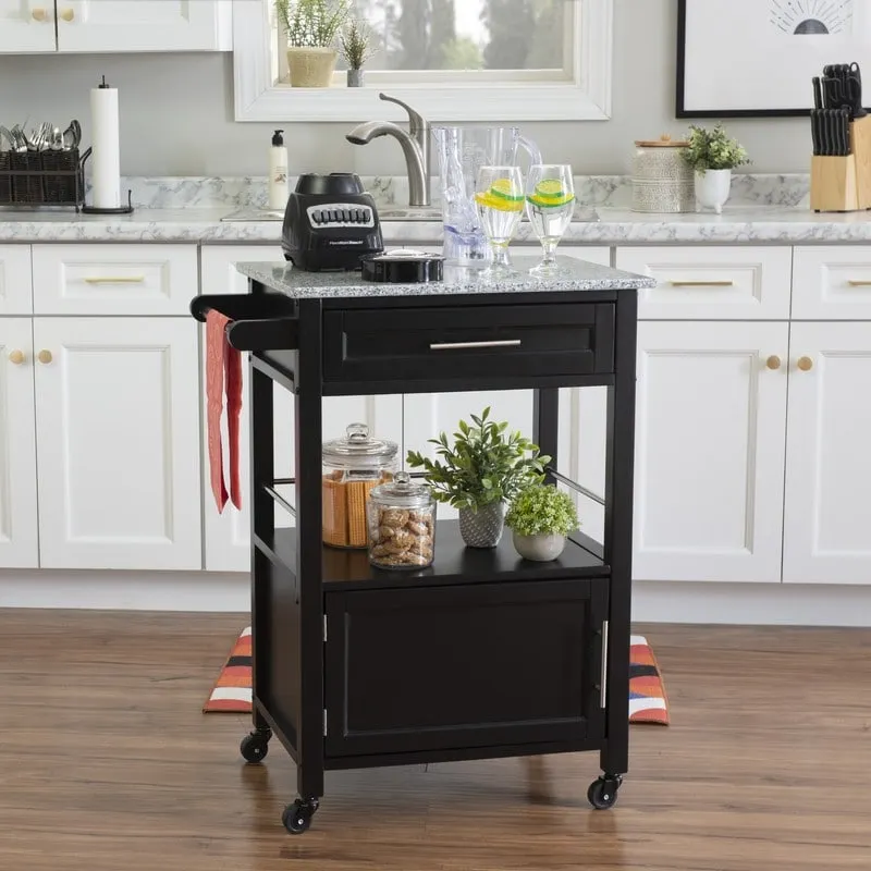 Mobile Kitchen Cart with Granite Top