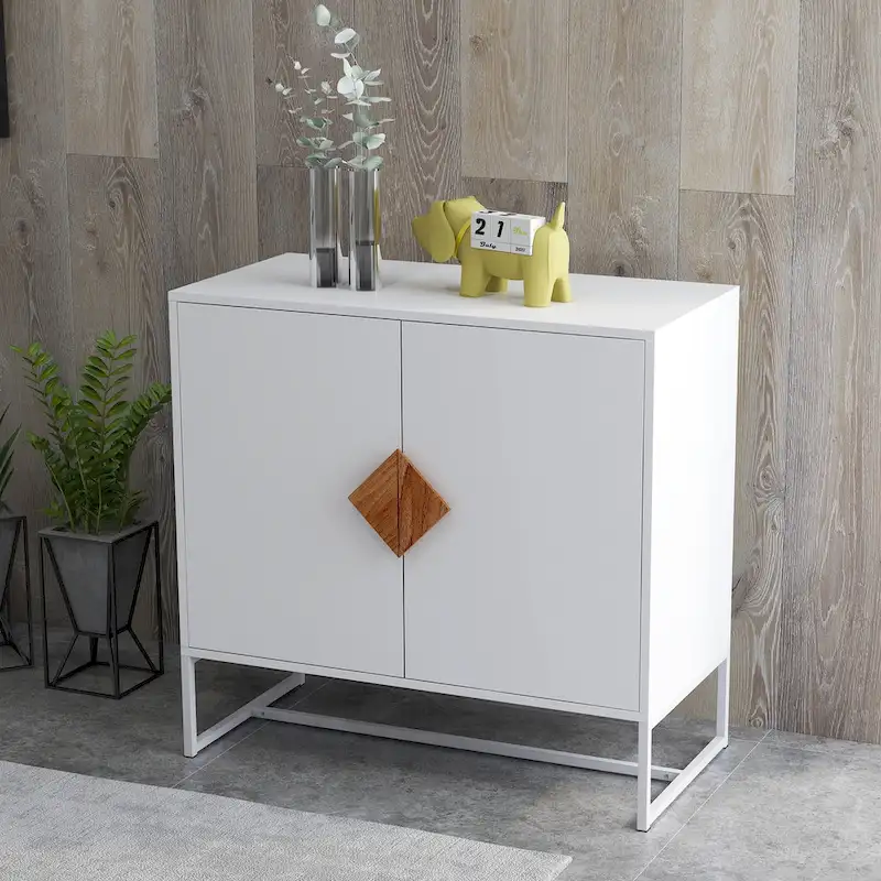 square shape handle 2 doors sideboard