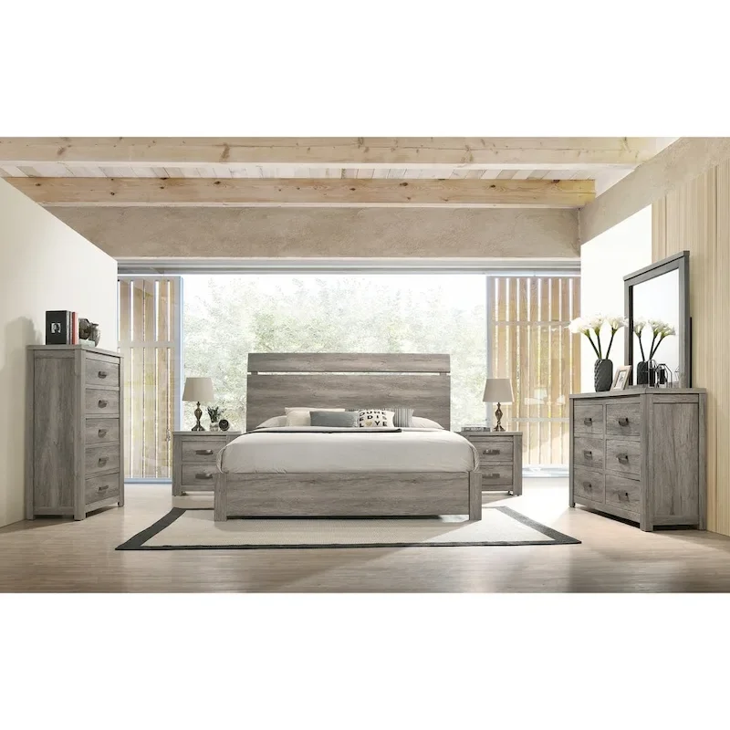 The Gray Barn Rousham Garden Weathered Grey Wood 6-piece Bedroom Set