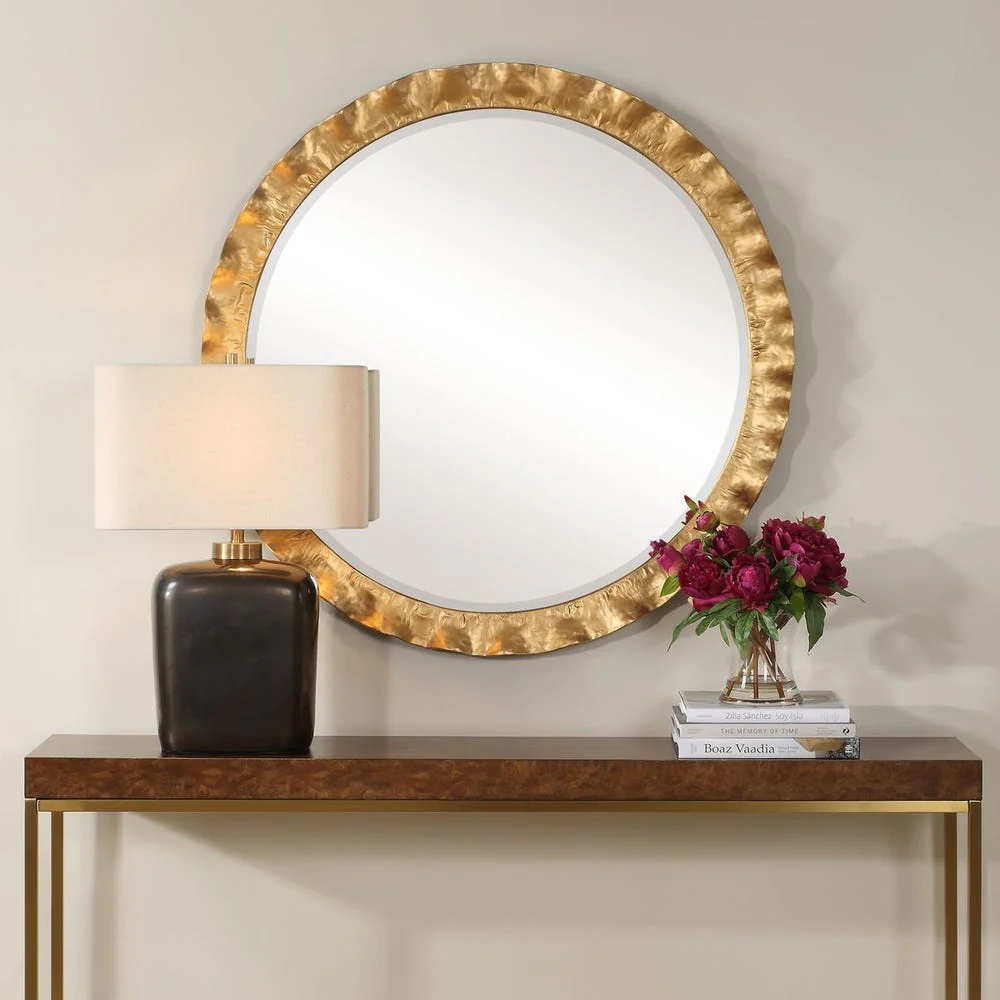Haya Round Mirror, Gold
