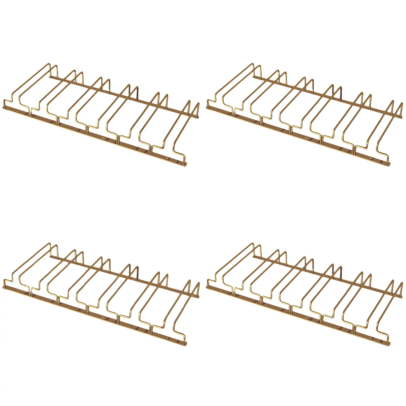 Gold Rectangular Hanging Metal Wine Glass Rack