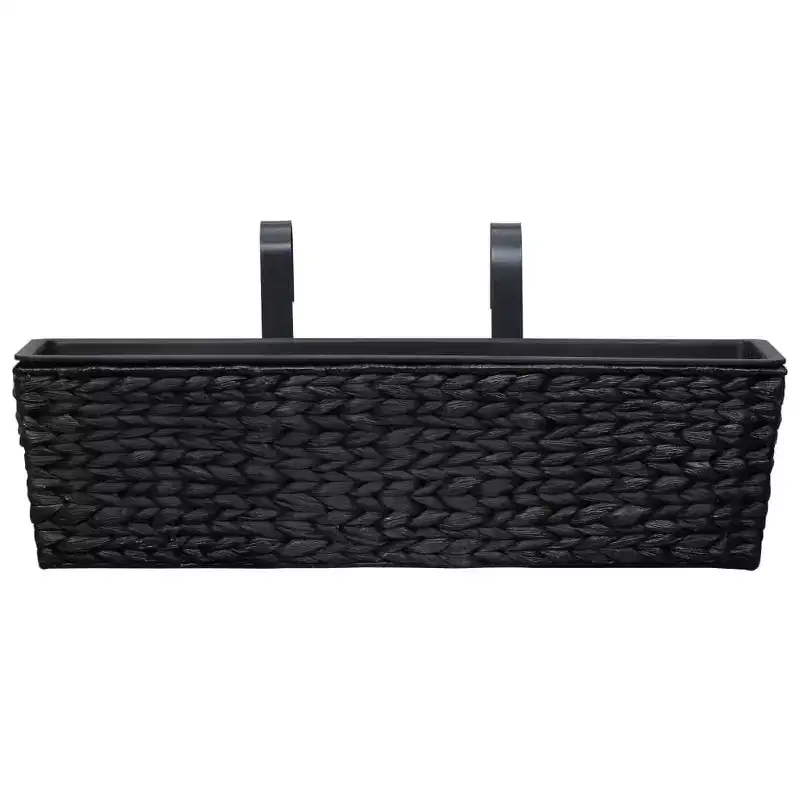 vidaXL Railing Planters Balcony Deck Planters with Inner 2 pcs Water Hyacinth