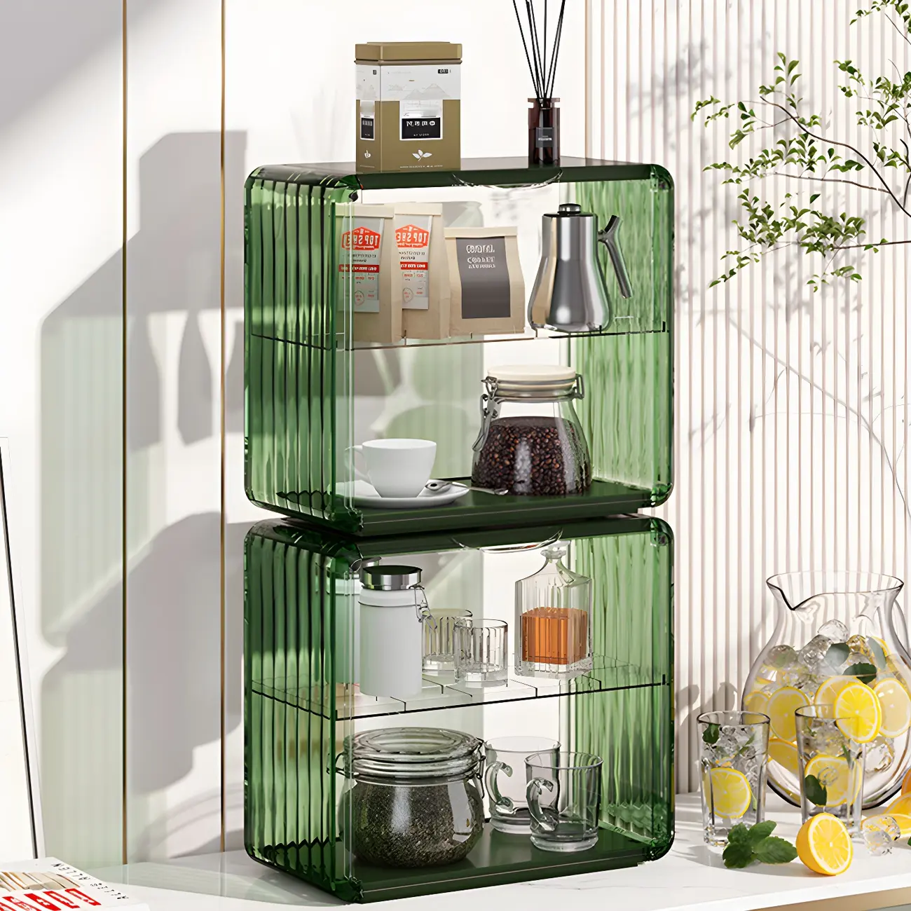 Acrylic Display Cabinet with Glass-like Panel