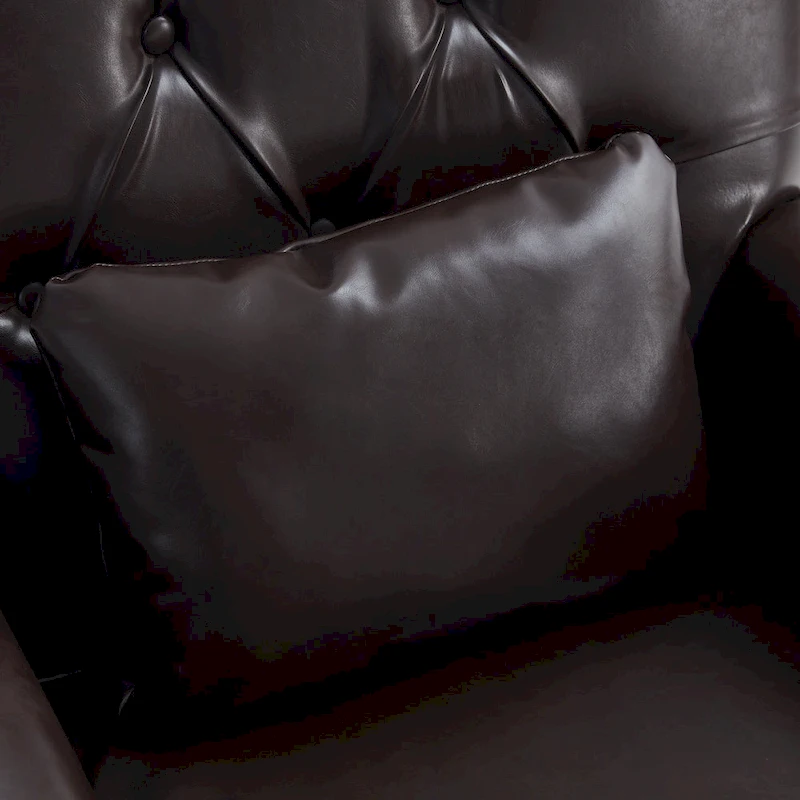 HUIMO Arm Chair Upholstered Button Tufted Accent Chair with Lumbar Pillow Beige/ Grey/ Light Blue/Brown