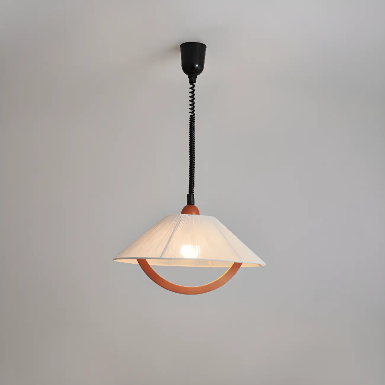 Modern Geometric Fabric Pendant Light Adjustable for Dining