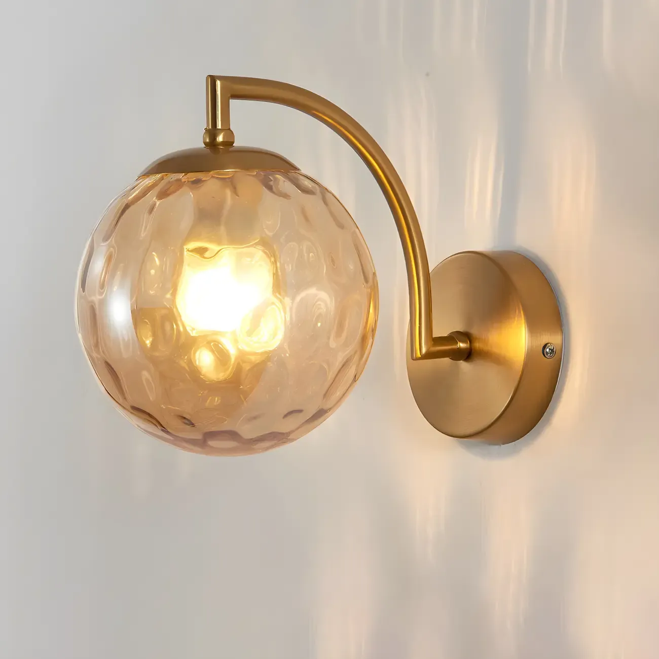 Mini Modern Globe Glass Metal Arc Vanity Wall Light