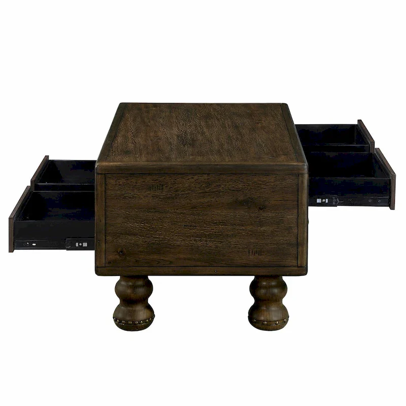 40 Solid Wood Rectangle Coffee Table with 4 Drawers