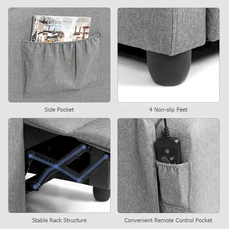 Gymax Massage Recliner Chair Single Sofa Padded Seat w/ Footrest