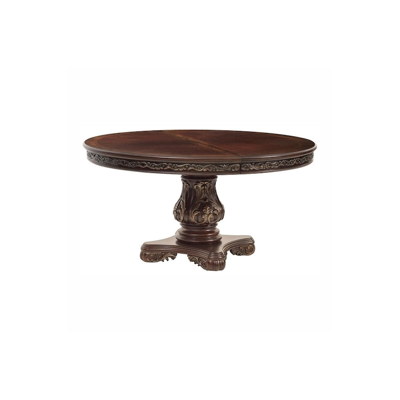 Shelby Cherry Traditional Fabric Oval Double Pedestal Dining Room Set