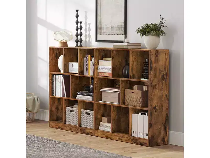 Cube Bookcase, Freestanding Storage Unit with 8 Open Compartments