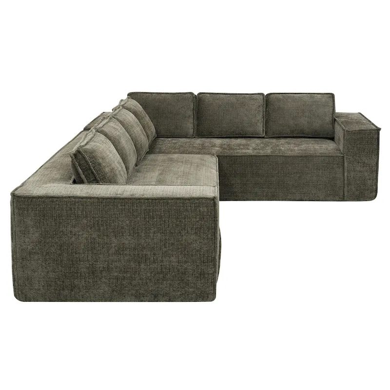 L-Shaped Modular Sectional Sofa, Chenille Cloud Sofa Set
