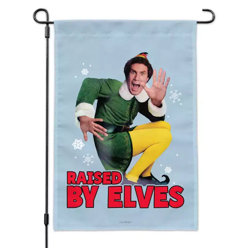 Elf Raised By Elves Garden Yard Flag with Pole Stand Holder