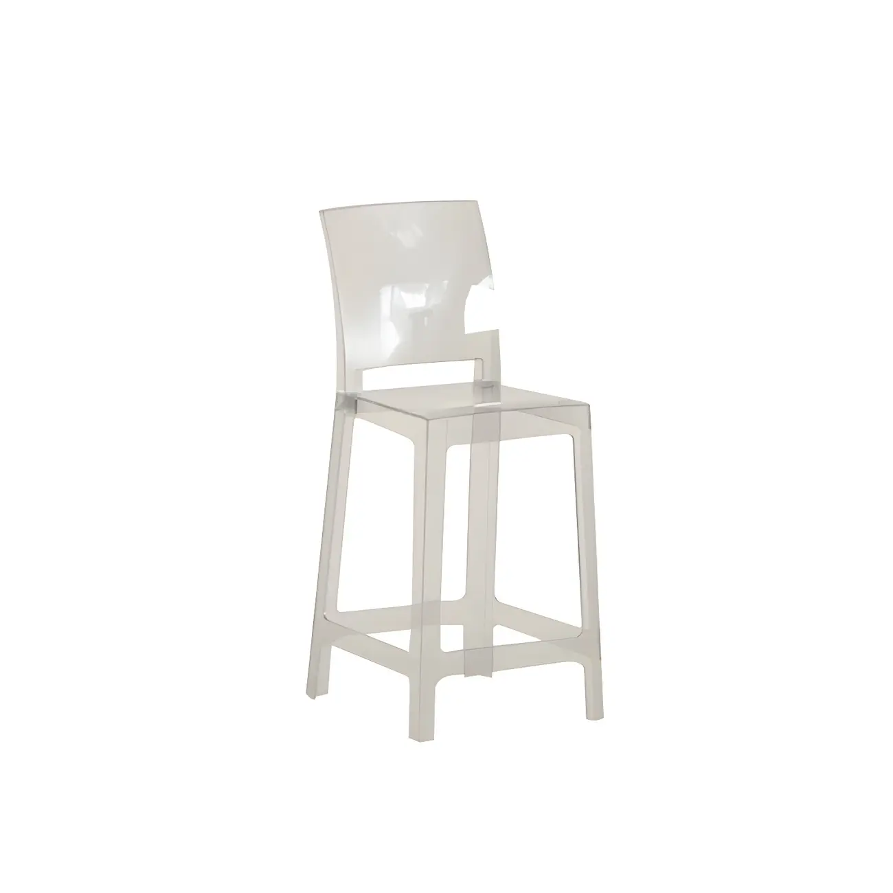 Modern Acrylic Smooth Elegant Circular Backrest Bar Stool