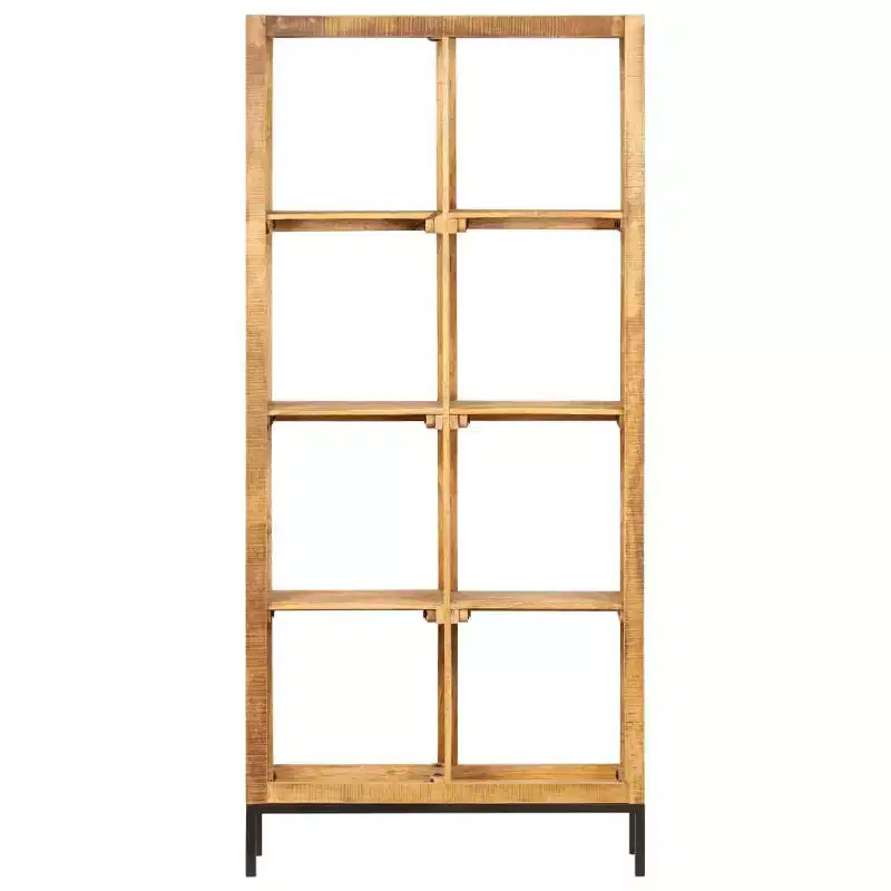 vidaXL Bookshelf Natural Mango Wood Solid mango wood 31.5x9.8x68.9 in