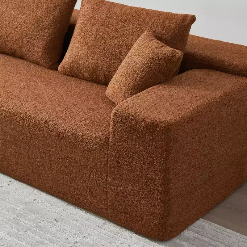 104.33 Modern Trend Combination Sofa - High-Density Fabric Leisure Sofa, Cloud-Shaped Corner Sofa