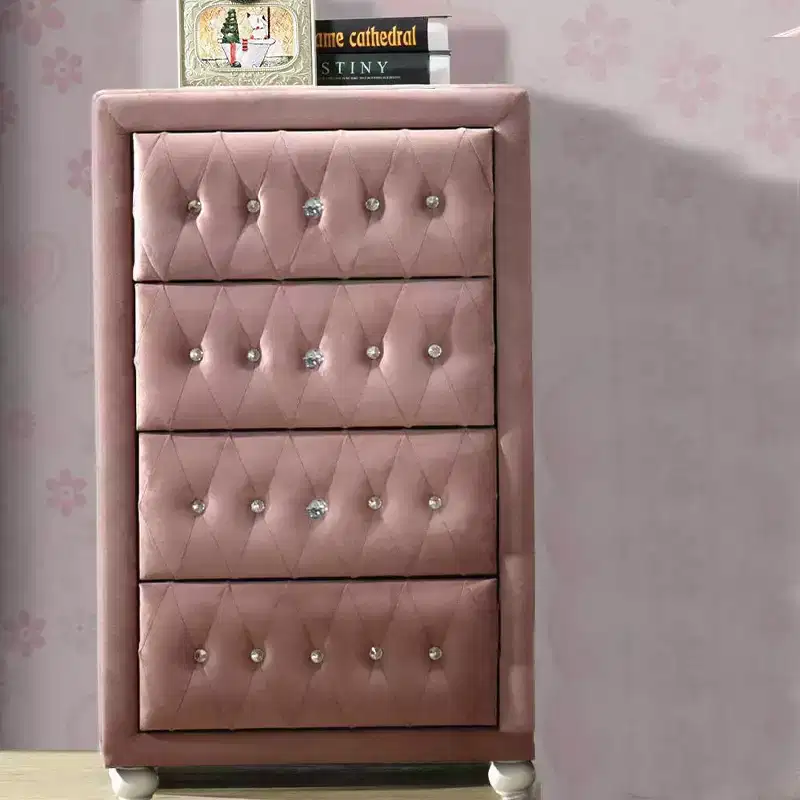 Acme Furniture Reggie Dresser Pink Fabric