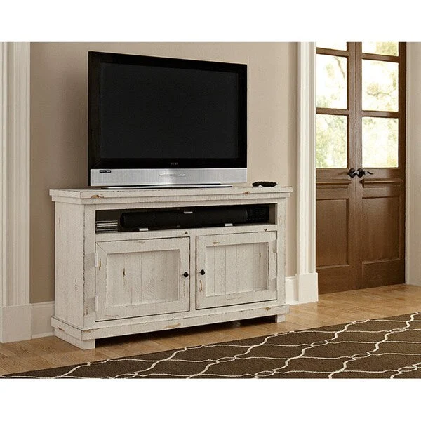 Willow Distressed White Entertainment Collection