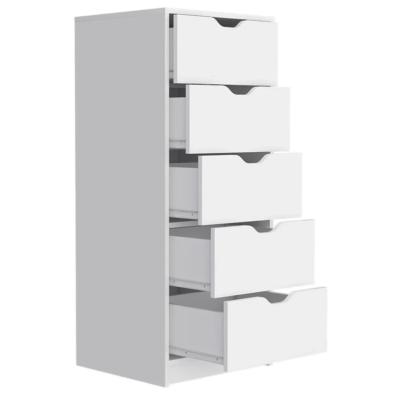 Modern 5 Drawer Chest Vertical Dresser for Bedroom Storage 18 Inch