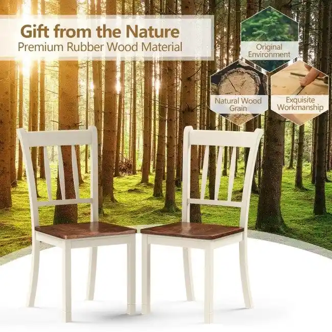 2 Pieces Solid Whitesburg Spindle Back Wood Dining Chairs - 18 x 21 x 38.5( L x D x H )